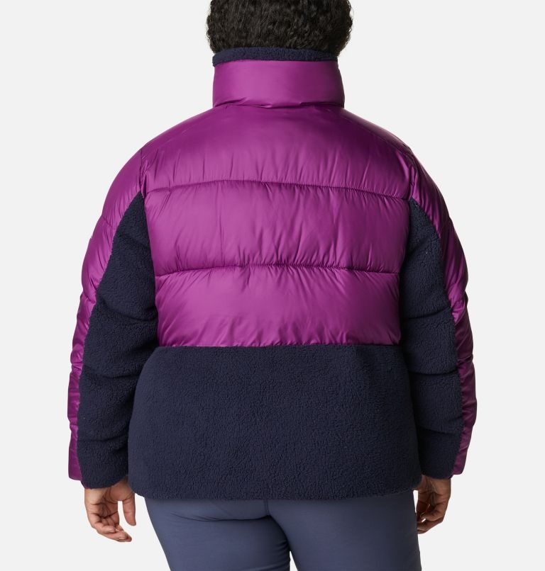 Jacheta Columbia Leadbetter Point Sherpa Hibrid Dama Violet | Plus Size DM7M9A1Z8